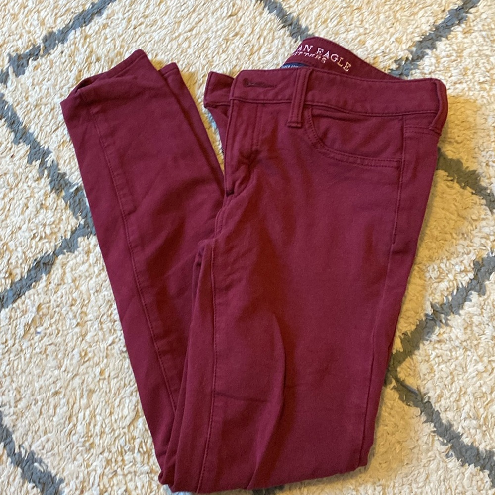 ✨[AEO] wine red jeggings, size 2